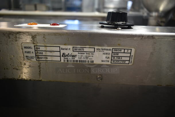 Belshaw 634 Stainless Steel Commercial Electric Powered Donut Fryer w/ Dough Dropper w/ Motor, Hopper and Plunger. 208/240 Volts, 3 Phase.  - Image 10 of 11