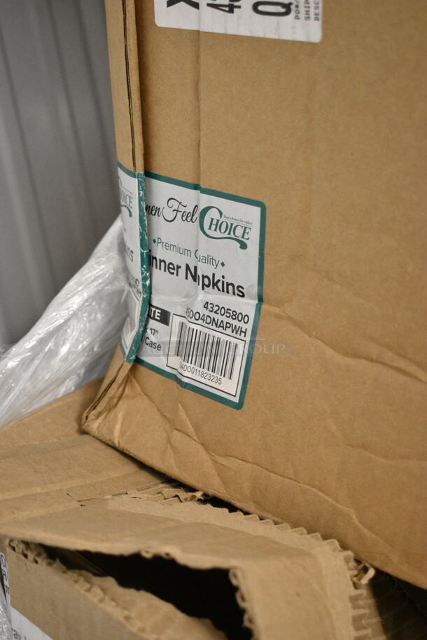 PALLET LOT of 25 BRAND NEW Boxes Including 43205800 Choice White Linen-Feel 1/8 Fold Dinner Napkin - 800/Case, Dart 10PWCR Concorde 10 1/4" White Non-Laminated Round Foam Plate - 500/Case, 3 Box 128HD16COMBO ChoiceHD 16 oz. Microwavable Translucent Plastic Deli Container and Lid Combo Pack - 240/Case, Solo X8-J8002 Trophy Plus 8 oz. Symphony Foam Cup - 1000/Case, 347RS Choice 1 oz. Clear Plastic Shot Glass - 2500/Case, Dart 10J10 10 oz. White Customizable Foam Cup - 1000/Case, Lavex 257UB1648 16" x 48" Heavy-Duty Steel U-Boat Utility Cart - 2000 lb. Capacity, Barbecue Bags. 25 Times Your Bid! - Image 2 of 12