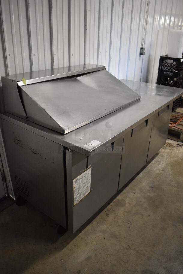 2011 True TSSU-72-18M-B Stainless Steel Commercial Sandwich Salad Prep Table Bain Marie Mega Top on Commercial Casters. 115 Volts, 1 Phase. 72.5x34x46.5. Tested and Working! - Image 10 of 10