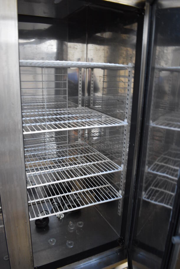 BlueAir BSR49 ENERGY STAR Stainless Steel Commercial 2 Door Reach In Cooler w/ Poly Coated Racks and Commercial Casters. 115 Volts, 1 Phase. 54x32x78. Tested and Working! - Image 5 of 7