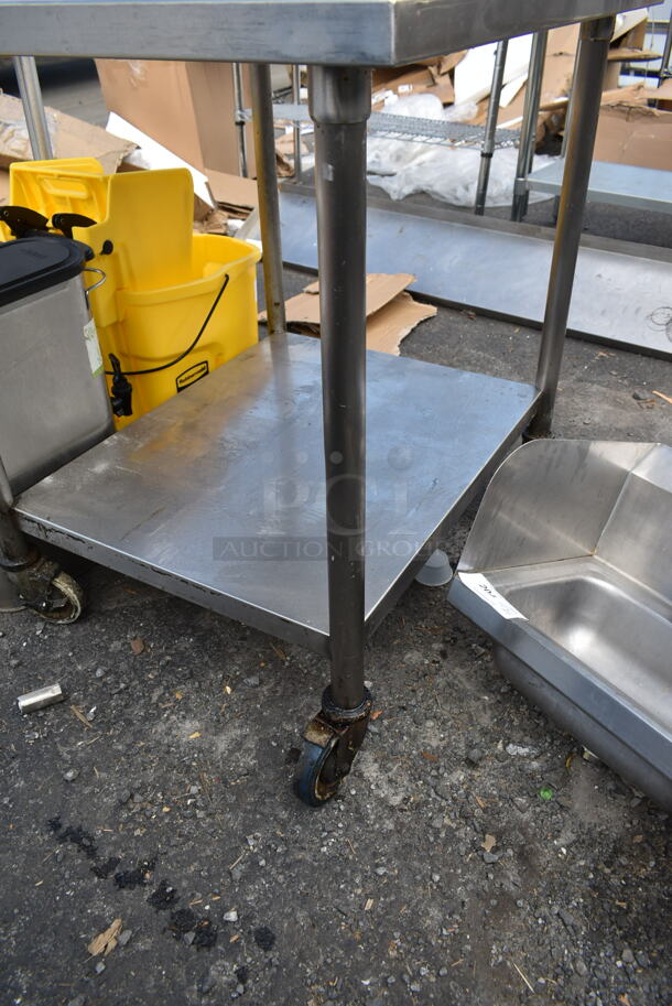 Stainless Steel Table w/ Under Shelf on Commercial Casters. - Image 4 of 4