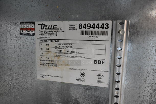 True TBB-24-48 Metal Commercial 2 Door Undercounter Cooler. 115 Volts, 1 Phase. Tested and Working! - Image 5 of 5