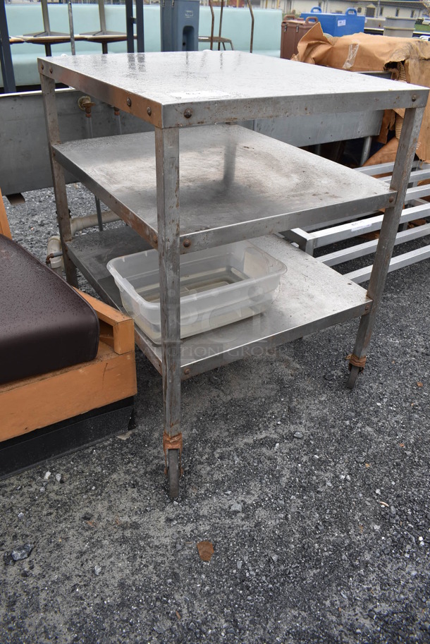 Stainless Steel Commercial 3 Tier Cart on Commercial Casters. 27x32x37 - Image 3 of 6