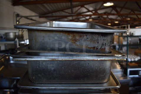 14 Stainless Steel Full Size Drop In Chafing Dish Pans. 1/1x4. 14 Times Your Bid!
