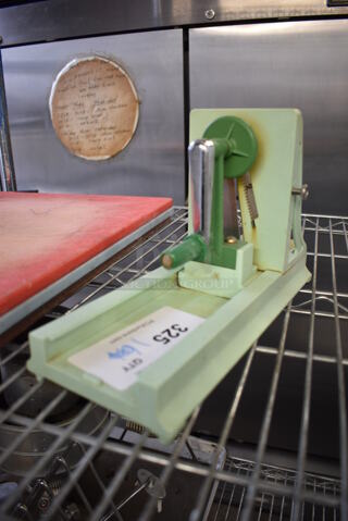 Green Poly Countertop Onion Cutter. 4.5x12x6.5
