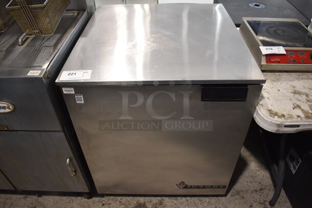 Victory UR-27-SST Stainless Steel Commercial Single Door Undercounter Cooler on Commercial Casters. 115 Volts, 1 Phase. 27x30x34. Tested and Powers On But Does Not Get Cold