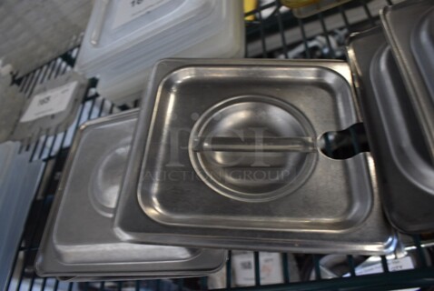 4 Stainless Steel 1/6 Size Drop In Bin Lids. 4 Times Your Bid!