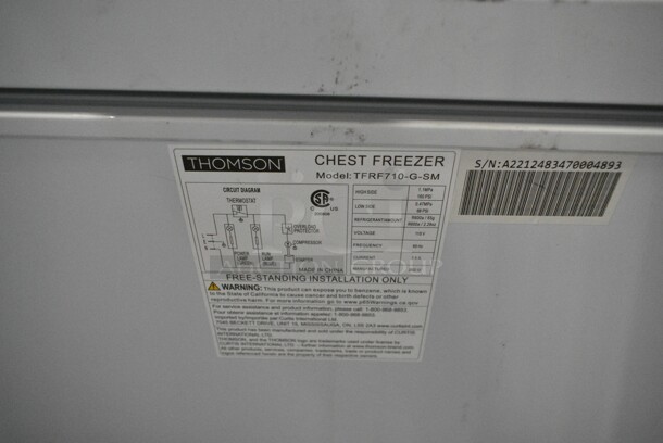 Thomson TFRF710-G-SM Metal Chest Freezer. 115 Volts, 1 Phase. Tested and Working! - Image 4 of 4