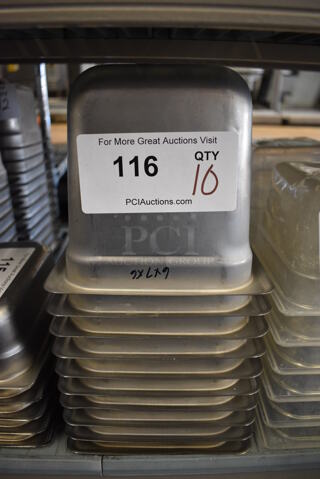 10 Stainless Steel 1/6 Size Drop In Bins. 1/6x6. 10 Times Your Bid!