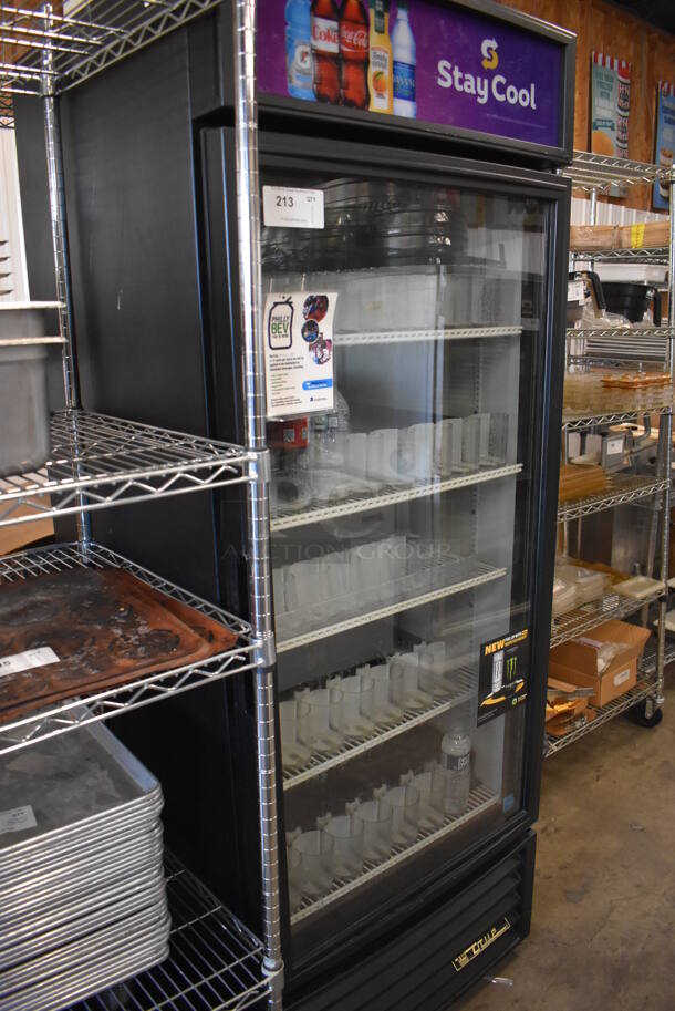 2014 True GDM-26-LD ENERGY STAR Metal Commercial Single Door Reach In Cooler Merchandiser w/ Poly Coated Racks. 115 Volts, 1 Phase. 30x30x79. Tested and Working! - Image 3 of 6