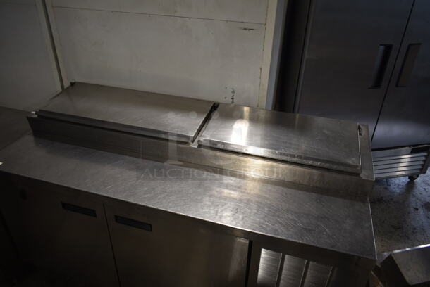 Delfield Stainless Steel Commercial Pizza Prep Table Bain Marie on Commercial Casters. Tested and Powers On But Does Not Get Cold - Image 2 of 10