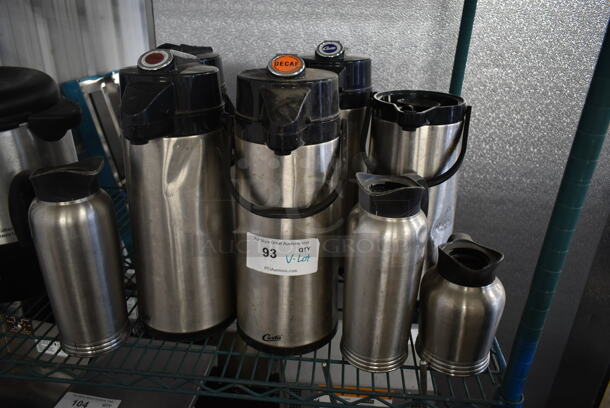ALL ONE MONEY! Lot of Various Stainless Steel Beverage Holders Including Air Pots and Cream Servers. - Image 1 of 3