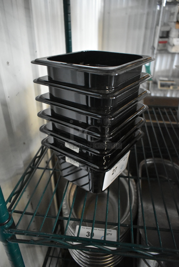 ALL ONE MONEY! Lot of 6 Black Poly  1/6 Size Drop In Bins. 1/6x4 - Image 2 of 2