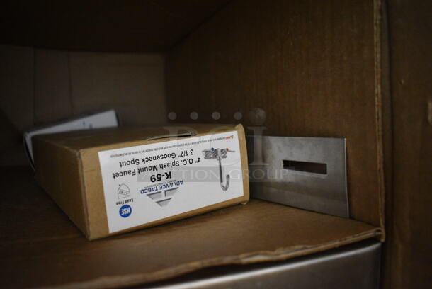 BRAND NEW IN BOX! Stainless Steel Commercial Single Bay Wall Mount Sink w/ Mount Bar, Faucet and Handles. 17x15x13 - Image 5 of 5