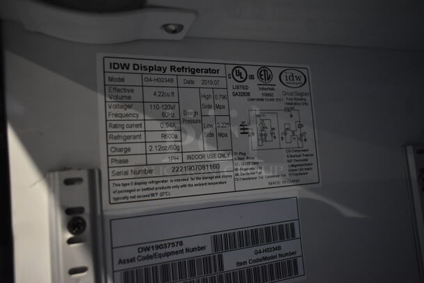 IDW G4-H0234B Metal Commercial Single Door Mini Cooler Merchandiser w/ Poly Coated Racks. 115 Volts, 1 Phase. Tested and Working! - Image 4 of 4