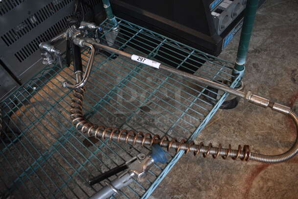 Metal Commercial Spray Nozzle Attachment w/ Faucet and Handles - Image 3 of 3