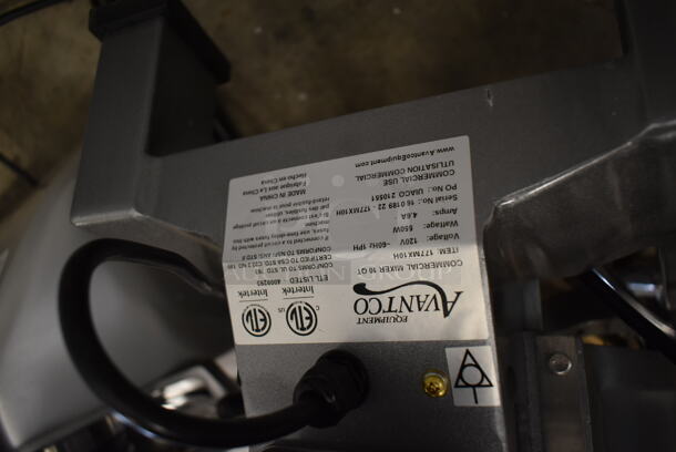 BRAND NEW SCRATCH AND DENT! Avantco MX10H Metal Commercial Countertop 10 Quart Planetary Dough Mixer w/ Stainless Steel Mixing Bowl, Bowl Guard, Dough Hook, Paddle and Whisk Attachments. 120 Volts, 1 Phase. Tested and Working! - Image 10 of 10