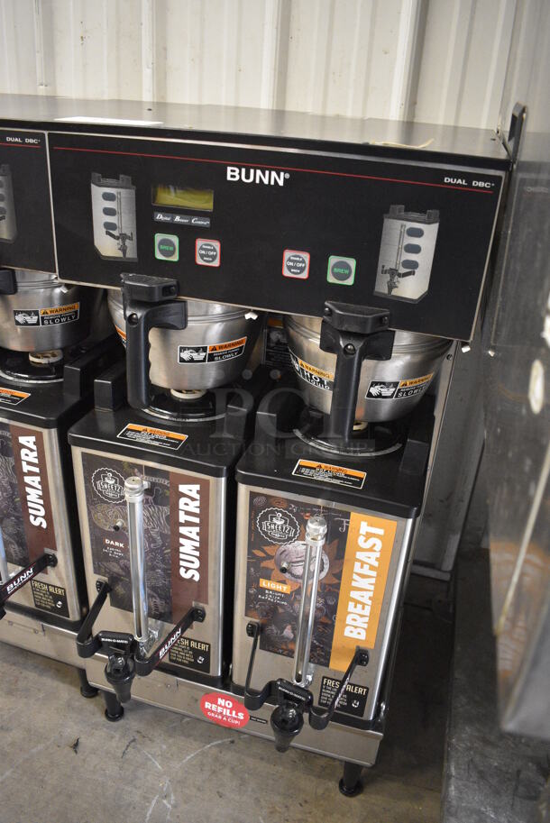 2013 Bunn Model DUAL SH DBC Stainless Steel Commercial Countertop Dual Coffee Machine w/ 2 Stainless Steel Brew Baskets and 2 Bunn Model SH SERVER Satellite Servers. 120/208-240 Volts, 1 Phase. 18x24x36. Tested and Working! - Image 3 of 6