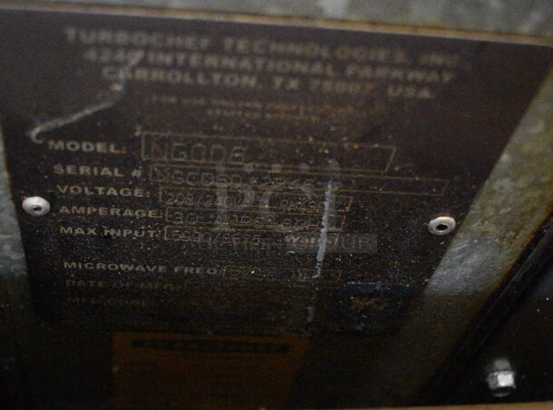 2012 Turbochef NGCD6 Stainless Steel Commercial Countertop Electric Powered Rapid Cook Oven. 208/240 Volts, 1 Phase. 26x26x20 - Image 7 of 8