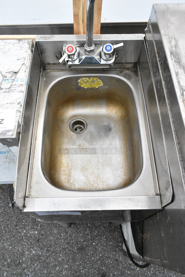 Stainless Steel Commercial Single Bay Sink w/ Faucet and Handles.  - Image 2 of 3
