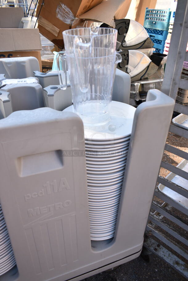 Metro pcd11A Poly Dish Cart on Commercial Casters w/ Contents.  - Image 3 of 7