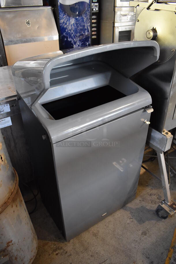 2 BRAND NEW IN BOX! Rubbermaid Gray Metal Trash Can Shell. 24.5x18.5x46.5. 2 Times Your Bid! - Image 5 of 6