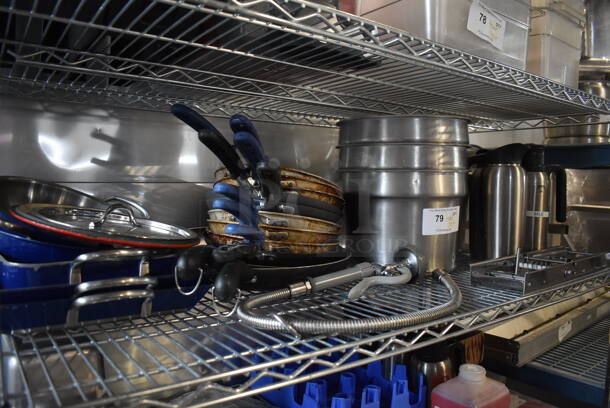 ALL ONE MONEY! Tier Lot of Various Items Including Metal Skillets, Metal Bins and Cream Pitchers - Image 1 of 6