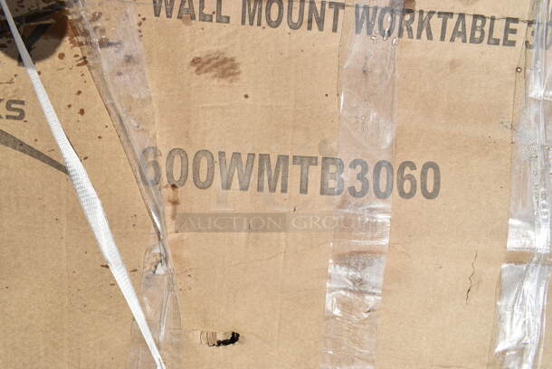BRAND NEW SCRATCH AND DENT! Regency 600WMTB3060 30" x 60" 16-Gauge 304 Stainless Steel Wall Mounted Table with 4 1/2" Backsplash. May Be Missing Pieces. - Image 2 of 2