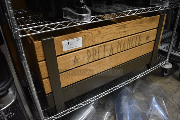 Wooden and Metal Multi Compartment Bin. 37x10x18 - Image 3 of 5