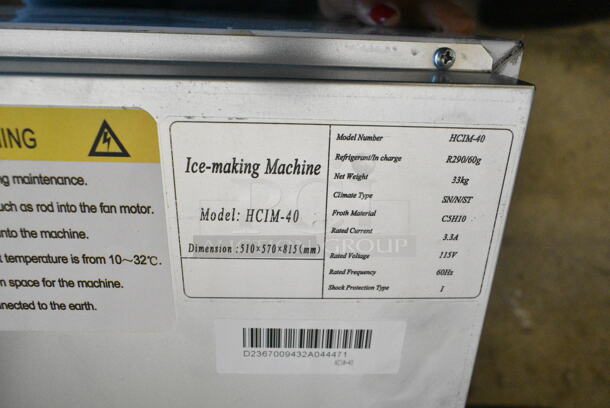 BRAND NEW SCRATCH AND DENT! Hoocoo HCIM-40 Stainless Steel Commercial Undercounter Self Contained Ice Machine. 115 Volts, 1 Phase. - Image 8 of 8