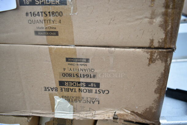 8 Boxes of 4 BRAND NEW SCRATCH AND DENT! Lancaster Table & Seating 164TS1800 18" Cast Iron Table Base Spider. 8 Times Your Bid! May Be Missing Pieces.  - Image 4 of 9