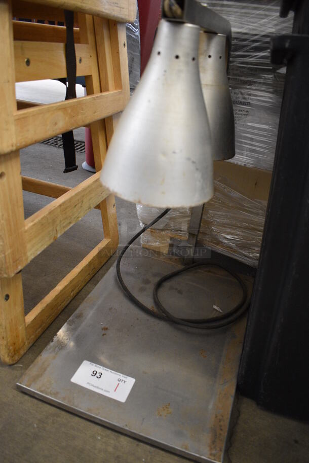 Metal Commercial Countertop 2 Head Warming Lamp. 14x20x24. Tested and Working! - Image 3 of 4