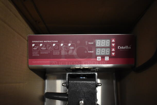 BRAND NEW SCRATCH AND DENT! Estella 348WCMX1A Stainless Steel Commercial Countertop Waffle Maker. 120 Volts, 1 Phase. Tested and Working! - Image 5 of 7