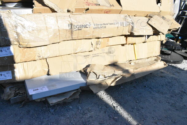 BRAND NEW SCRATCH AND DENT! Regency 600ESS2460S Spec Line 24" x 60" 14-Gauge Stainless Steel Equipment Stand With Stainless Steel Undershelf. May Be Missing Pieces.  - Image 2 of 3