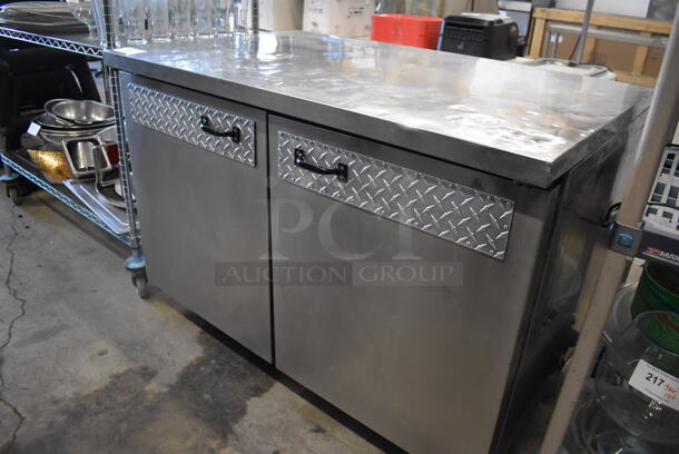 Turbo Air TUR-48SD Stainless Steel Commercial 2 Door Undercounter Cooler on Commercial Casters. 115 Volts, 1 Phase. 48x30x36. Tested and Powers On But Does Not Get Cold - Image 2 of 5