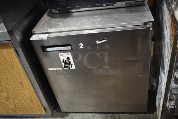 Delfield 406CA-DD1 Stainless Steel Commercial Single Door Undercounter Cooler on Commercial Casters. 115 Volts, 1 Phase. Tested and Working!