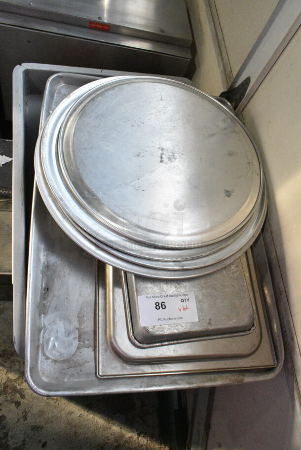 ALL ONE MONEY! Lot of Various Metal Items Including Baking Pans and Round Pizza Pans.  - Image 1 of 7
