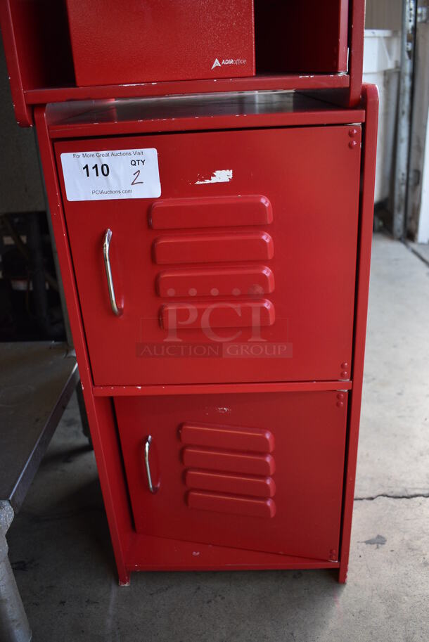 2 Red 2 Cubby Lockers. Comes w/ Suggestion Box. 13.5x14.5x27.5. 2 Times Your Bid! - Image 3 of 6