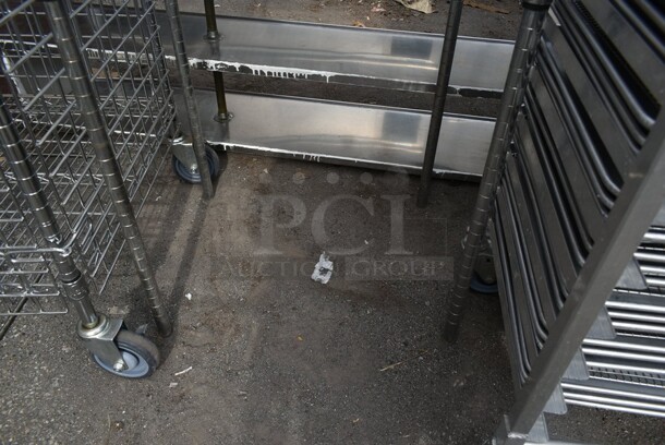Chrome Finish 3 Tier Wire Shelving Unit. BUYER MUST DISMANTLE. PCI CANNOT DISMANTLE FOR SHIPPING. PLEASE CONSIDER FREIGHT CHARGES.  - Image 2 of 2
