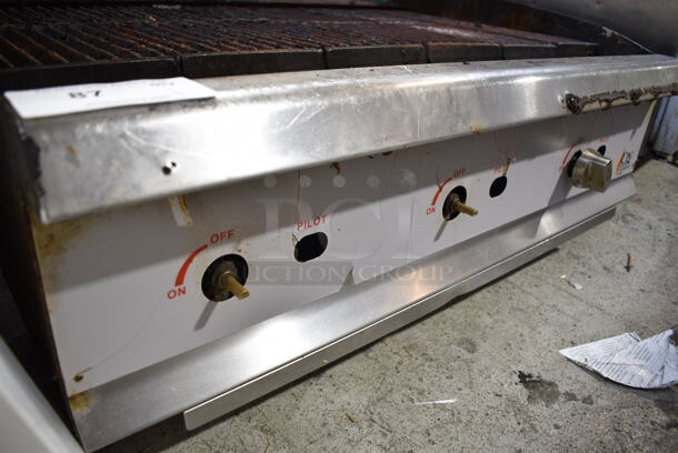 2019 Cooking Performance Group CPG 351CRCPG36 Stainless Steel Commercial Countertop Natural Gas Powered Charbroiler Grill. 120,000 BTU.   - Image 3 of 5