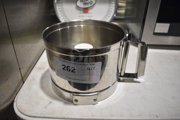 Stainless Steel Commercial Food Processor Bowl and S Blade. 10.5x7.5x6