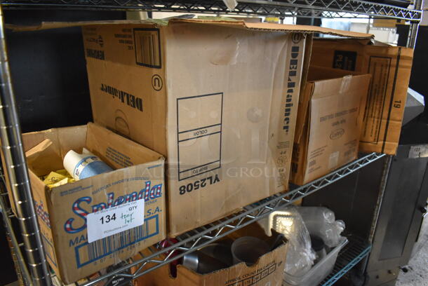 ALL ONE MONEY! Tier Lot of Various Items Including Splenda Packets, Plastic Lids, Various Glasses - Image 1 of 9