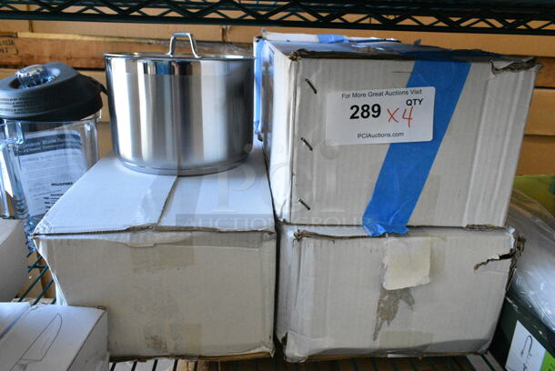 4 BRAND NEW SCRATCH AND DENT! Vigor 473SSAUCP4 SS1 Series 4 Qt. Stainless Steel Sauce Pan with Aluminum-Clad Bottom and Cover. 4 Times Your Bid!  - Image 2 of 6