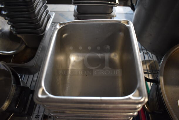 13 Stainless Steel 1/6 Size Drop In Bins. 1/6x4. 13 Times Your Bid! - Image 3 of 3