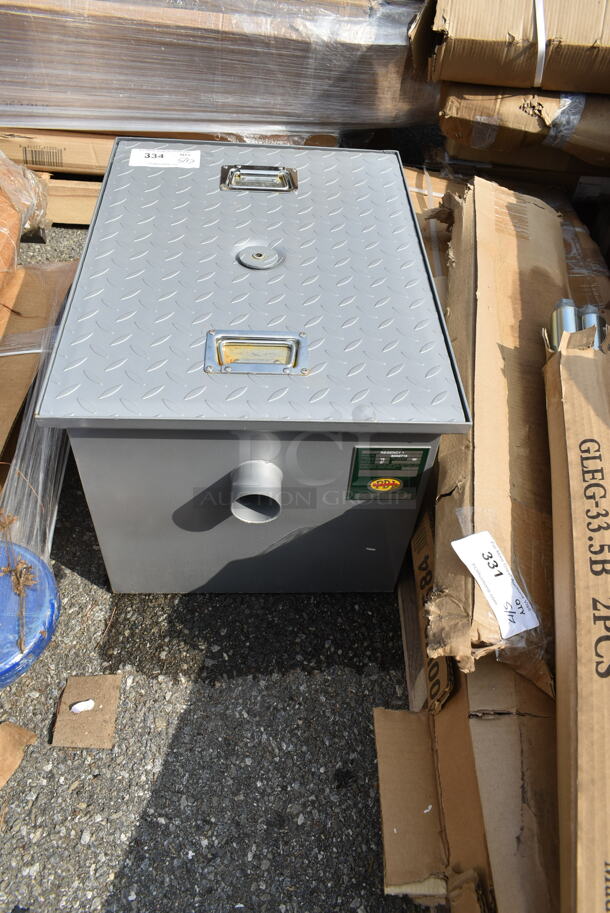 BRAND NEW SCRATCH AND DENT! John Boos GLEG-33.5B Legs 30 lb. 15 GPM Grease Trap with 2" Non-Threaded Connections - Image 2 of 4