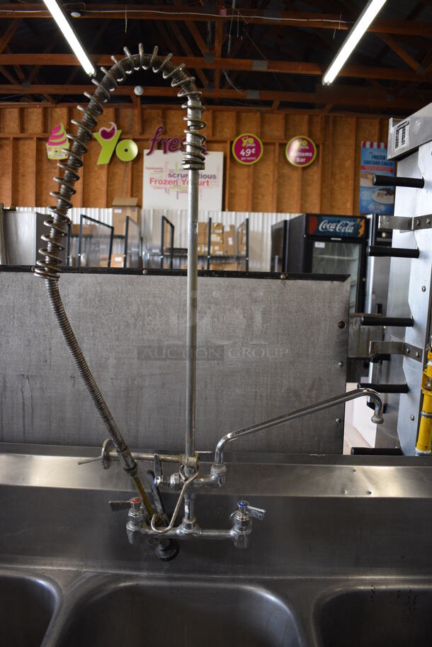 Eagle Stainless Steel Commercial 3 Bay Sink w/ Faucet, Handles and Spray Nozzle Attachment. 57x25x41. Bays 16x19x10 - Image 2 of 4
