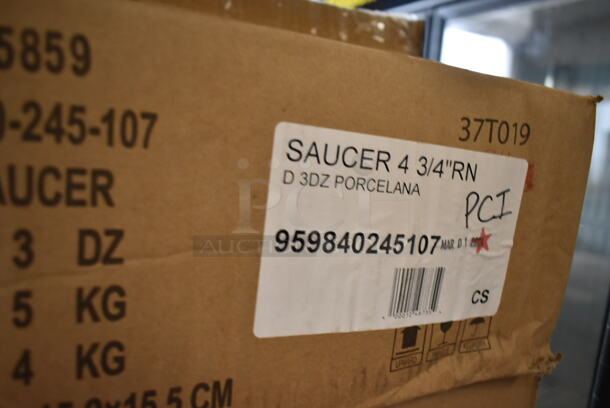 4 Boxes of 36 BRAND NEW! Libbey 840-245-107 Porcelana 4 3/4" Bright White Porcelain AD Saucer. 4 Times Your Bid! - Image 6 of 6