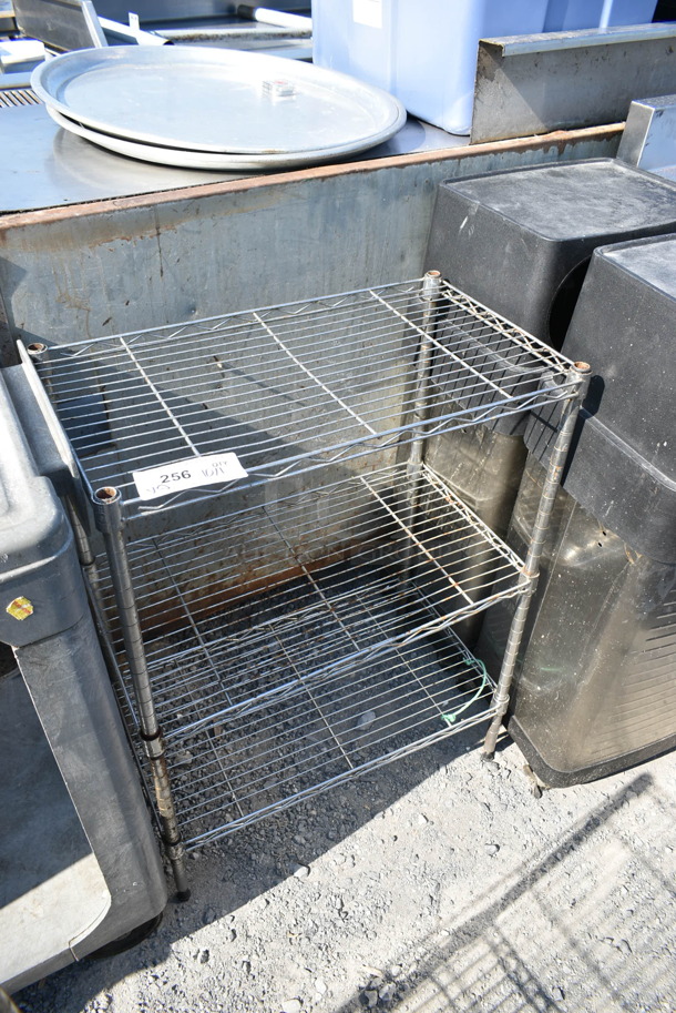 2 Chrome Finish 3 Tier Wire Shelving Unit. 2 Times Your Bid! BUYER MUST DISMANTLE. PCI CANNOT DISMANTLE FOR SHIPPING. PLEASE CONSIDER FREIGHT CHARGES. - Image 5 of 5