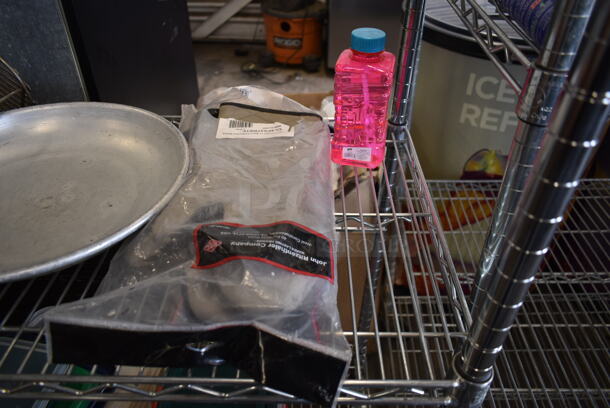 ALL ONE MONEY! Lot of Various Items on Shelving Unit Including Glasses, Fry Baskets, Poly Lids. Does Not Include Shelving Unit.  - Image 9 of 11