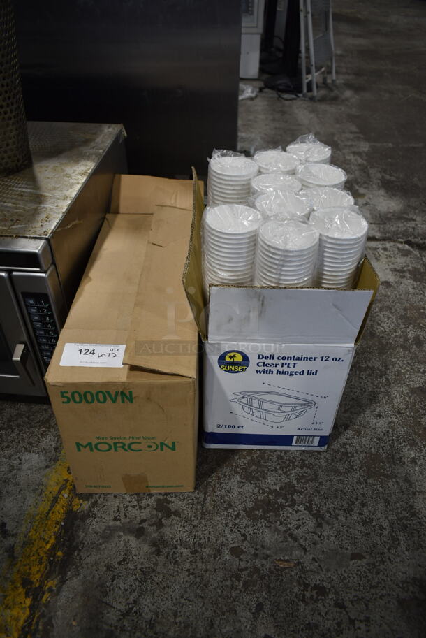 ALL ONE MONEY! Lot of 2 Boxes of Paper Products Including Cups and Napkin Bundles.